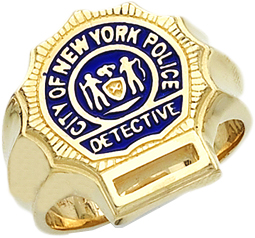Details about Mens Silver Gold New York City Police Detective Ring