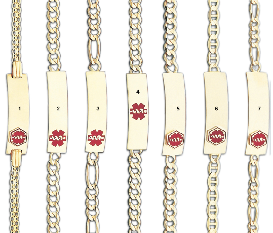 Gold Bracelet 14k Medical Alert Bracelets 14k Gold Allergy Bracelets Medical Id Jewelry