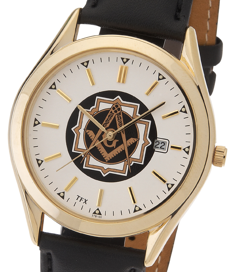 Men's Gold Plated Masonic Blue Lodge Watch
