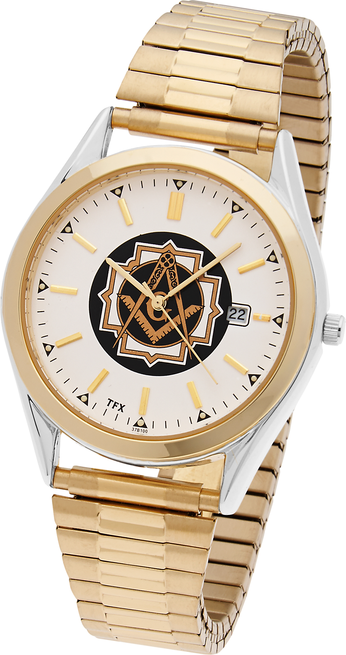 Men's Two Tone TFX by Bulova Masonic Blue Lodge Watch w Expansion