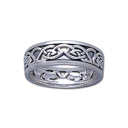 Ladies 7mm 0 925 Sterling Silver Irish Celtic Love Knot Wedding Band ...